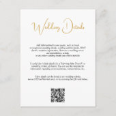 QR Code Gold Handwrited Script Weduwdetails Informatiekaartje (Voorkant)