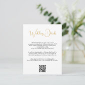 QR Code Gold Handwrited Script Weduwdetails Informatiekaartje (Staand voorkant)