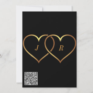 QR Code Gold Hearts Love Toast Weddenschap