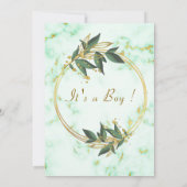 QR Code Gold Marble Baby Boy Shower Invitation (Dos)