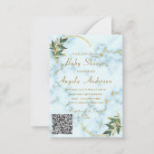 QR Code Gold Marble Baby Boy Shower Invitation (Devant)