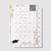 QR Code Gold Vellum Afstuderen Invitation Sjabloon (Offset (Uitnodiging))