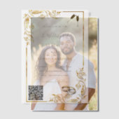 QR Code Gold Vellum Huwelijksuitnodiging Sjabloon (Offset (Koppel))