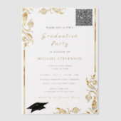 QR Code Gold Vellum Modèle d'invitation (Recto)