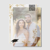 QR Code Gold Vellum Modèle d'invitation (Décalage (Couple))