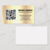 QR-code | Golden Metallic Background Visitekaartje (Voorkant / Achterkant)