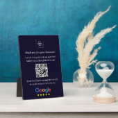 QR Code Google Review Easel Display Stijl Fotoplaat (Zijkant)