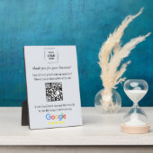 QR Code Google Review Easel Display Stijl Fotoplaat (Zijkant)