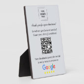 QR Code Google Review Easel Display Stijl Fotoplaat (Zijkant)