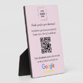 QR-code Google Review Easel Tafelmodel Fotoplaat (Zijkant)