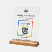 QR Code Google Reviewen Business Logo Acryl Bord (Hoek)