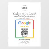 QR Code Google Reviewen Business Logo Raamsticker (Vel)