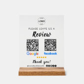 QR Code Google Reviewen Facebook Business Review Acryl Bord (Voorkant)