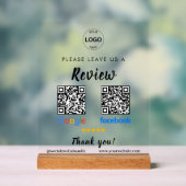 QR Code Google Reviewen Facebook Business Review P Acryl Bord (Neutraal)