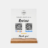 QR Code Google Reviewen Facebook Business Review P Acryl Bord (Voorkant)