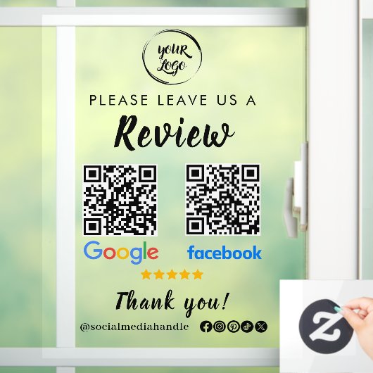 QR Code Google Reviewen Facebook Business Review Raamsticker (Huis)