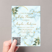 QR Code Goud Marmer Acryl Baby shower Uitnodiging Acryl Uitnodigingen (Insitu (Draagbaar))