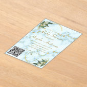 QR Code Goud Marmer Acryl Baby shower Uitnodiging Acryl Uitnodigingen (Laagn)