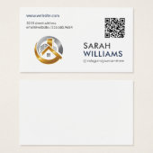 QR-code | Goud onroerend goed logo Visitekaartje (Voorkant /achterkant)