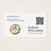 QR-code | Goud onroerend goed logo Visitekaartje (Voorkant)