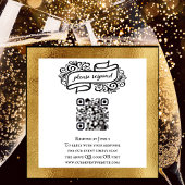 QR Code Goud Zwart Wit Feest RSVP Informatiekaartje
