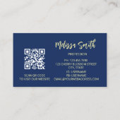 QR-code | Goudboomschildpad blauw Visitekaartje (Achterkant)