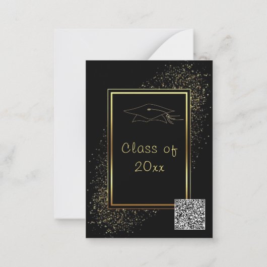 QR Code Graduation Invitation Black Gold Design (Dos)