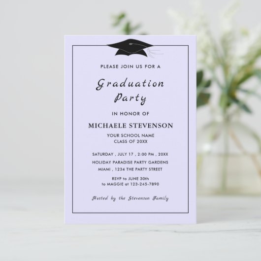 QR Code Graduation Invitation Vos couleurs et votr (Debout devant)