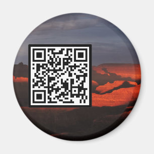 QR Code Grand Canyon Sunset Storm Magneet