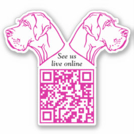 QR-code Great Dane Vinyl Sticker