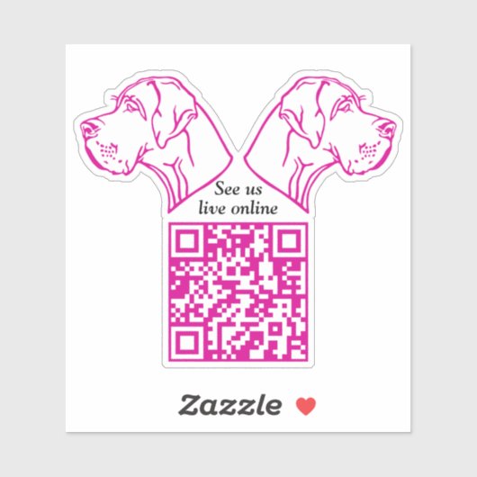 QR-code Great Dane Vinyl Sticker (Vel)