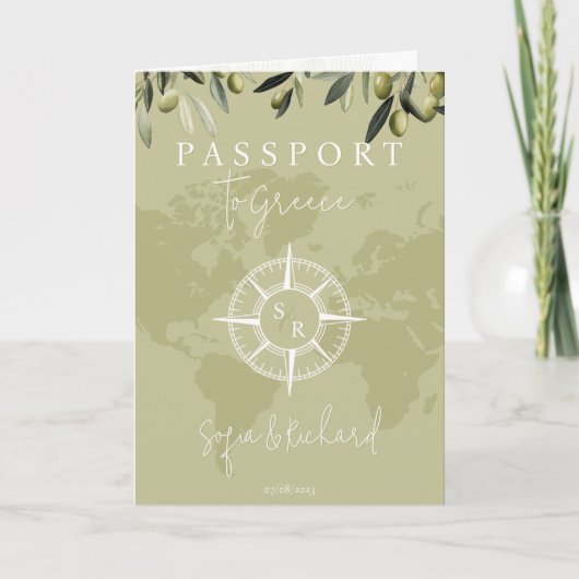 QR Code Grèce Mariage Passport Sage World Carte (Devant)