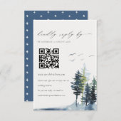 QR Code Green Blue Pine Forest Vods Weddenschap RS Informatiekaartje (Voorkant / Achterkant)