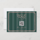 QR Code Green Strike Floral Mariage QR RSVP (Devant)