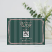 QR Code Green Strike Floral Mariage QR RSVP (Debout devant)
