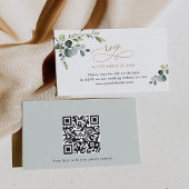 QR Code Greenery Gold Wedding Cartes RSVP