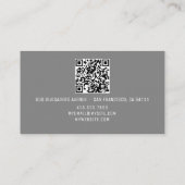 QR Code Grijs Naam Professionele Logo Contactkaartje (Achterkant)