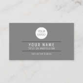 QR Code Grijs Naam Professionele Logo Contactkaartje (Voorkant)