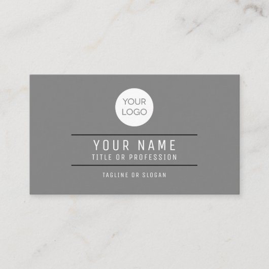 QR Code Grijs Naam Professionele Logo Contactkaartje (Voorkant)