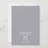 QR Code Grijs Rustic Wood Lace Script Weddenschap Kaart (Achterkant)