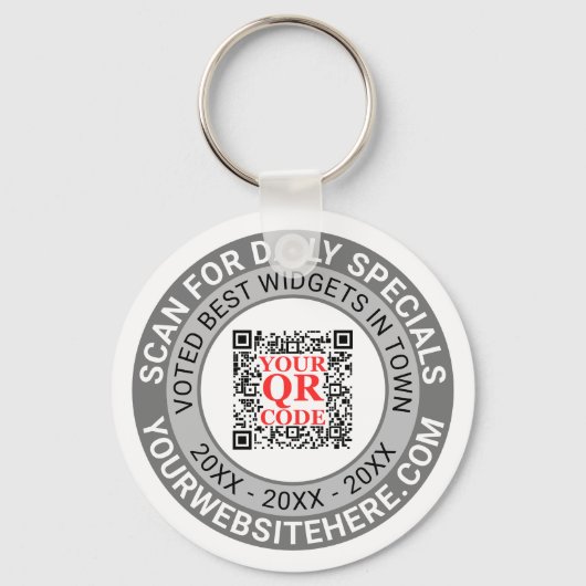 QR-code Grijze zakelijke marketing Afzonderlijke a Sleutelhanger (Voorkant)