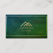 QR Code Groene Moderne Minimalistische Professione Visitekaartje (Voorkant)