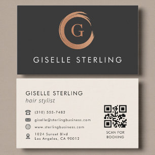 QR Code Haarstylist Minimalistisch Visitekaartje