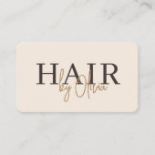 QR Code Hair Stylist Beige Neutral Typography Visitekaartje (Voorkant)