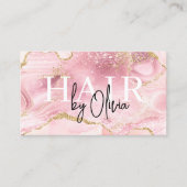 QR Code Hair Stylist Modern Agaat Marmer Visitekaartje (Voorkant)