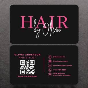 QR Code Hair Stylist Moderne Typografie Visitekaartje