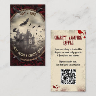 QR Code Halloween Raffle Haunted Dracula's Castle Informatiekaartje