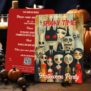 QR-code Halloween Spooky personages Kaart