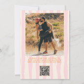 QR Code Hand Geschreven Pinstripes Fotobruiloft Kaart (Achterkant)