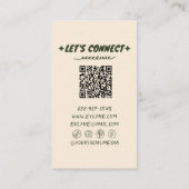 QR Code Hand getekend Kleurrijke Retro Funky Bloem Visitekaartje (Achterkant)